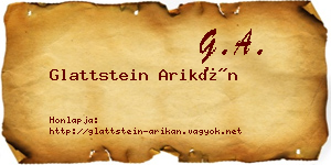 Glattstein Arikán névjegykártya